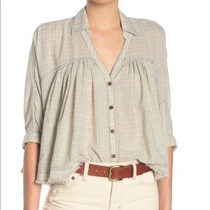 We the Free Rainbow Picnic Button Shirt